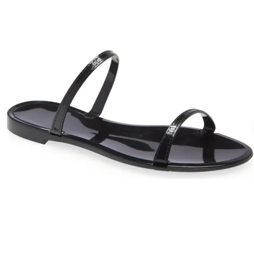 Black gently used sawyer slide sandals Stuart Weitzman size 7